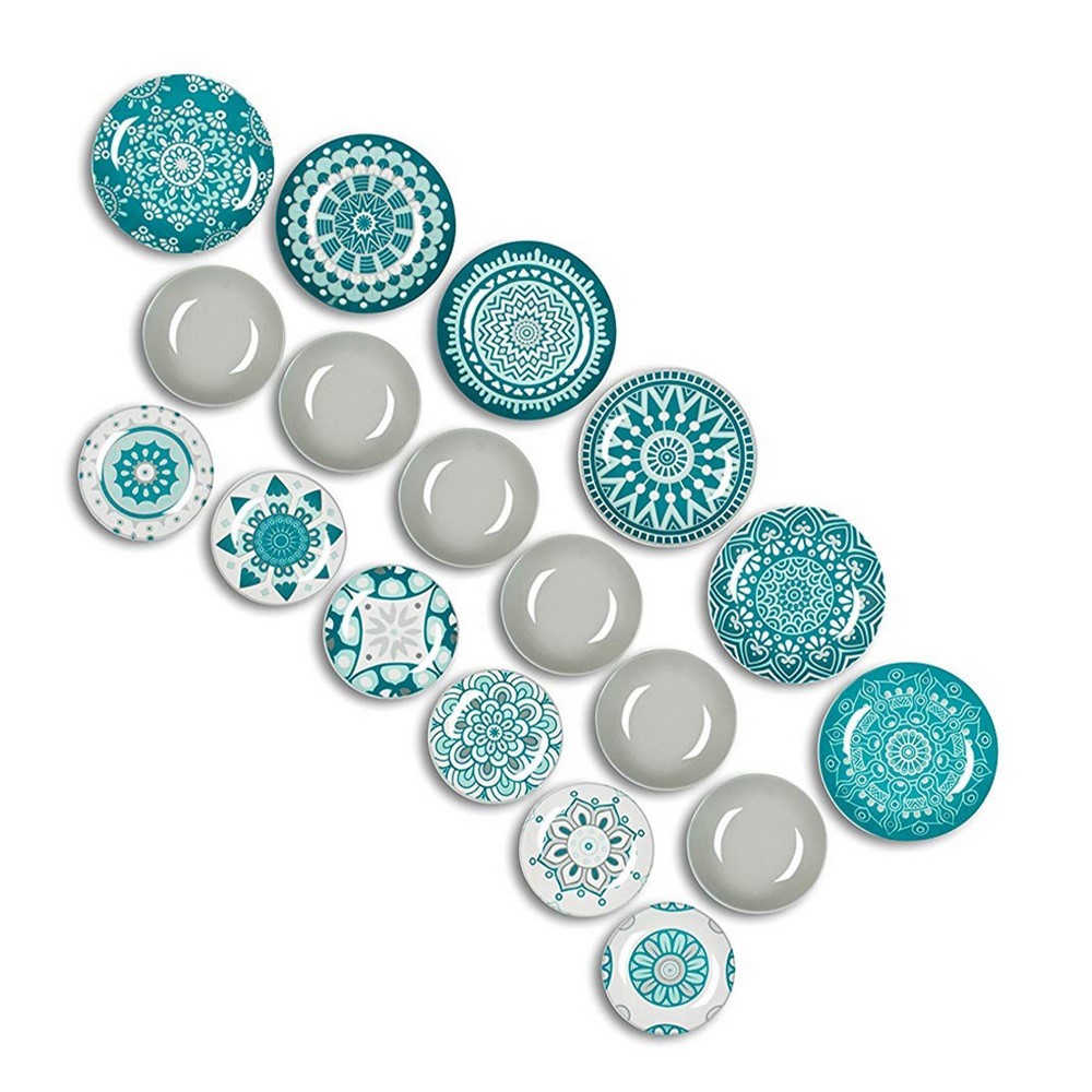 Acquista online Blue Mandala Table Set, Porcelain, Multicolored, 18 Units Excelsa